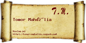 Tomor Mahália névjegykártya